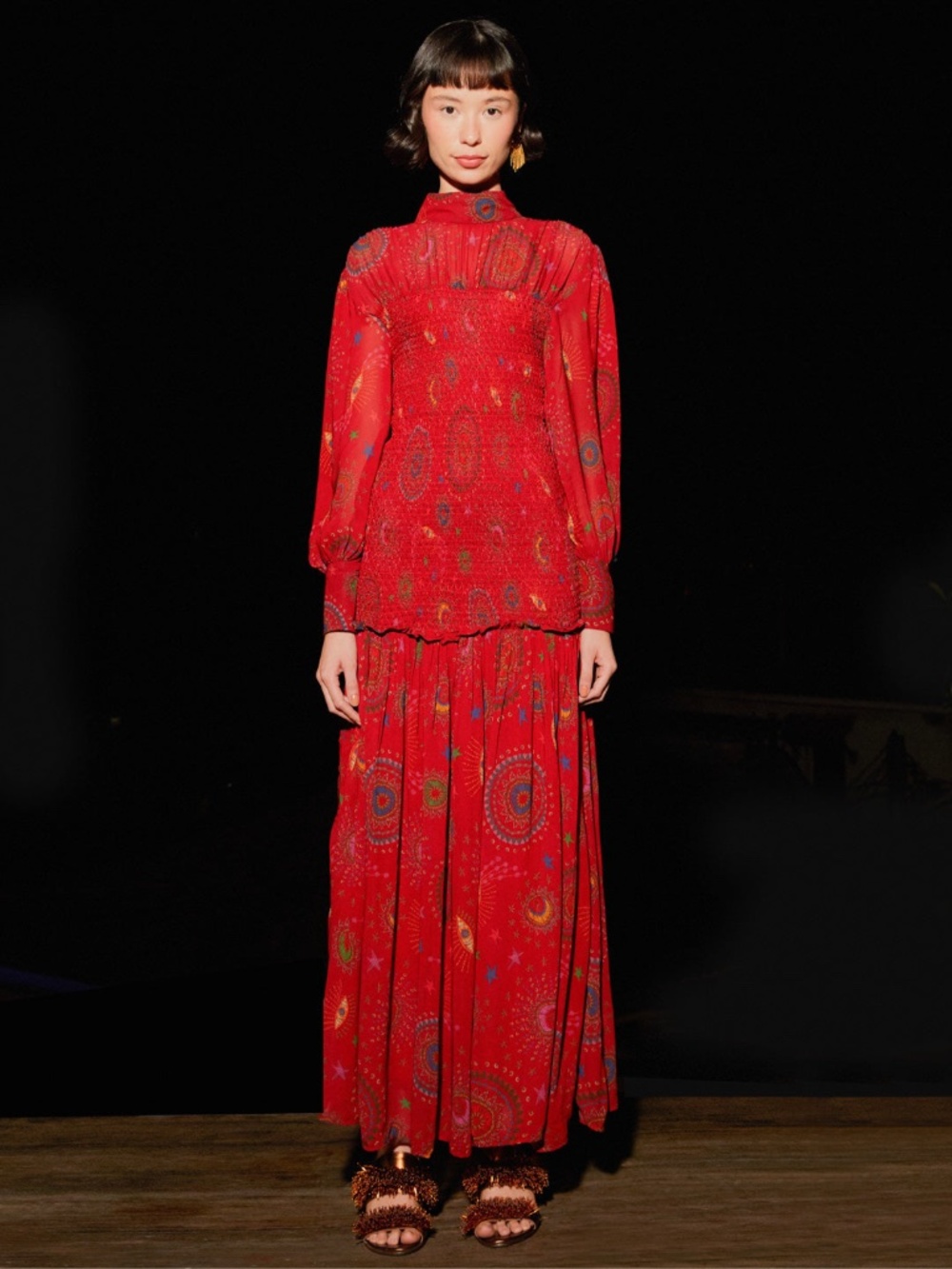 NEW Farm Rio Mystic Night Dress Mystic Night Red Medium - Picture 3 of 17